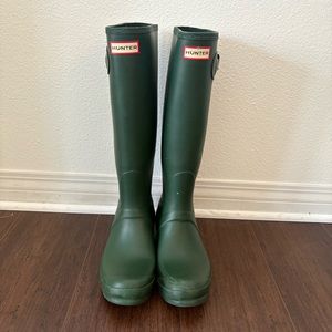 Hunter Green Tall Rain Boots